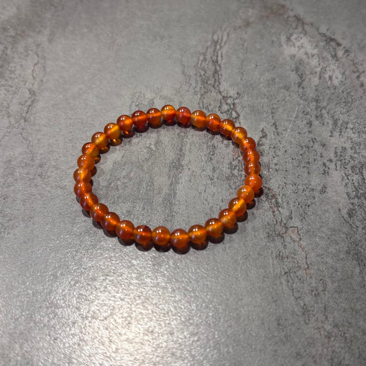Karneol Kugelarmband 6mm für Lebensfreude, Mut und kreative Energie