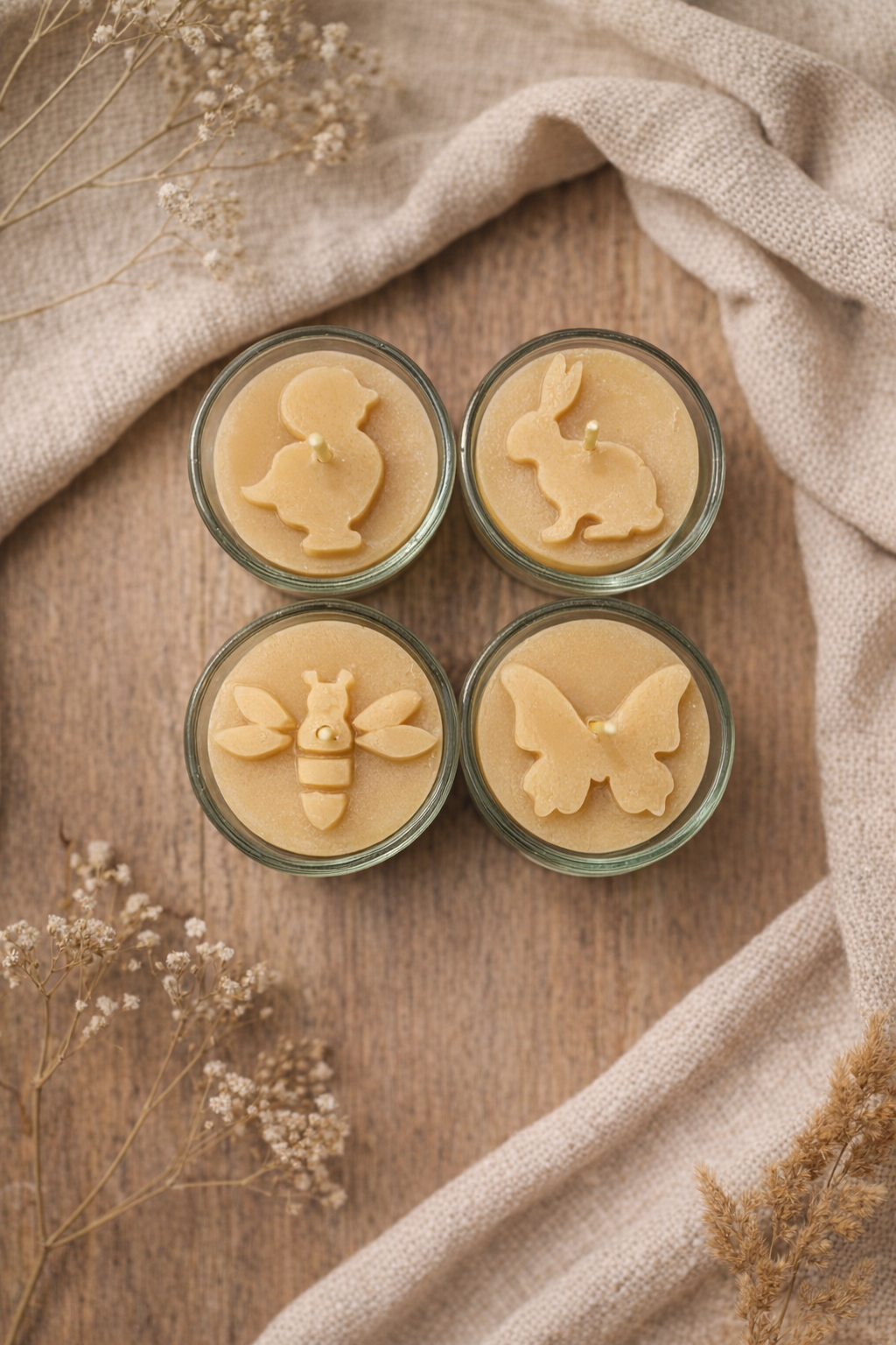 Ostara Teelicht‑Set aus Bienenwachs