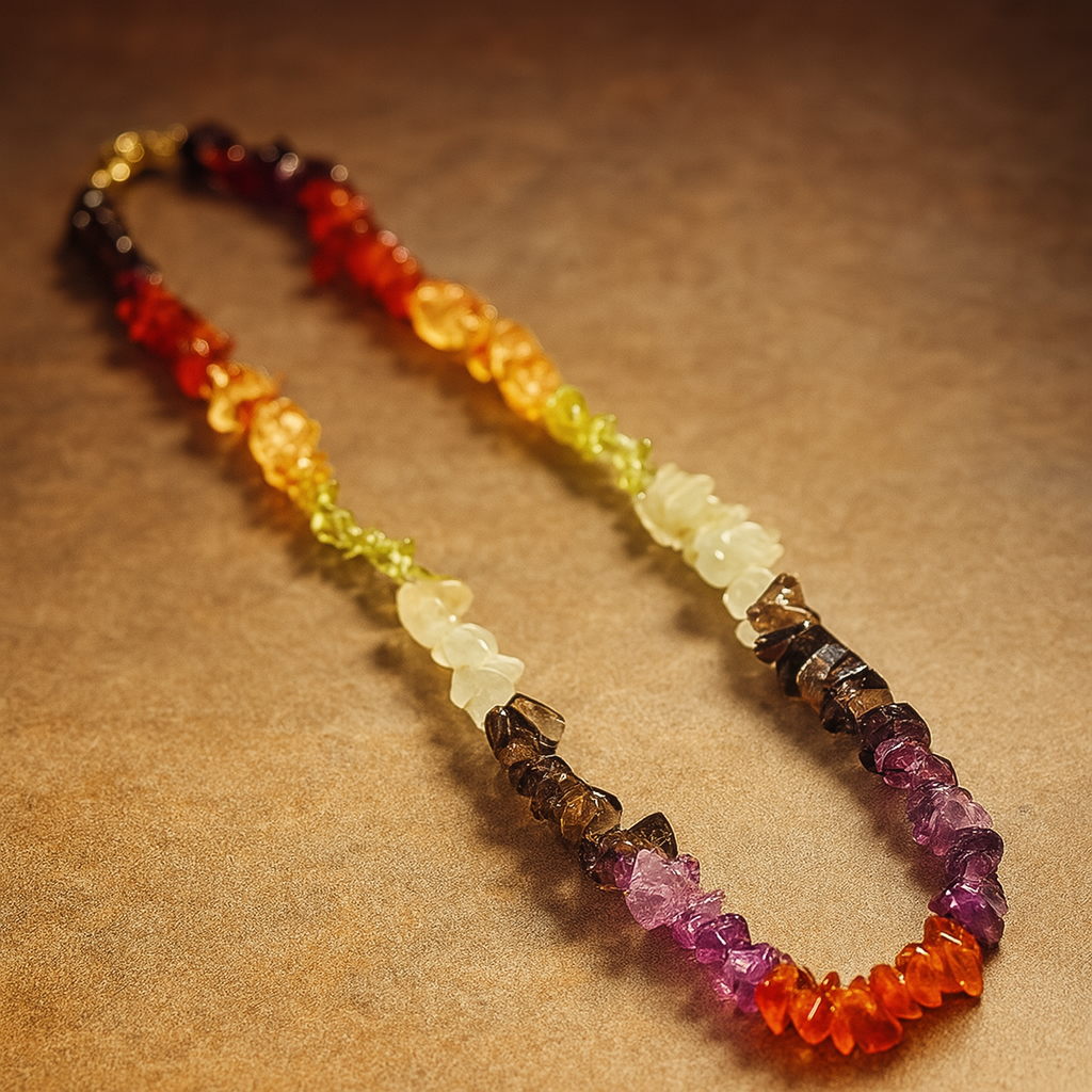 Kristallsplitterhalskette Chakra Energiefluss