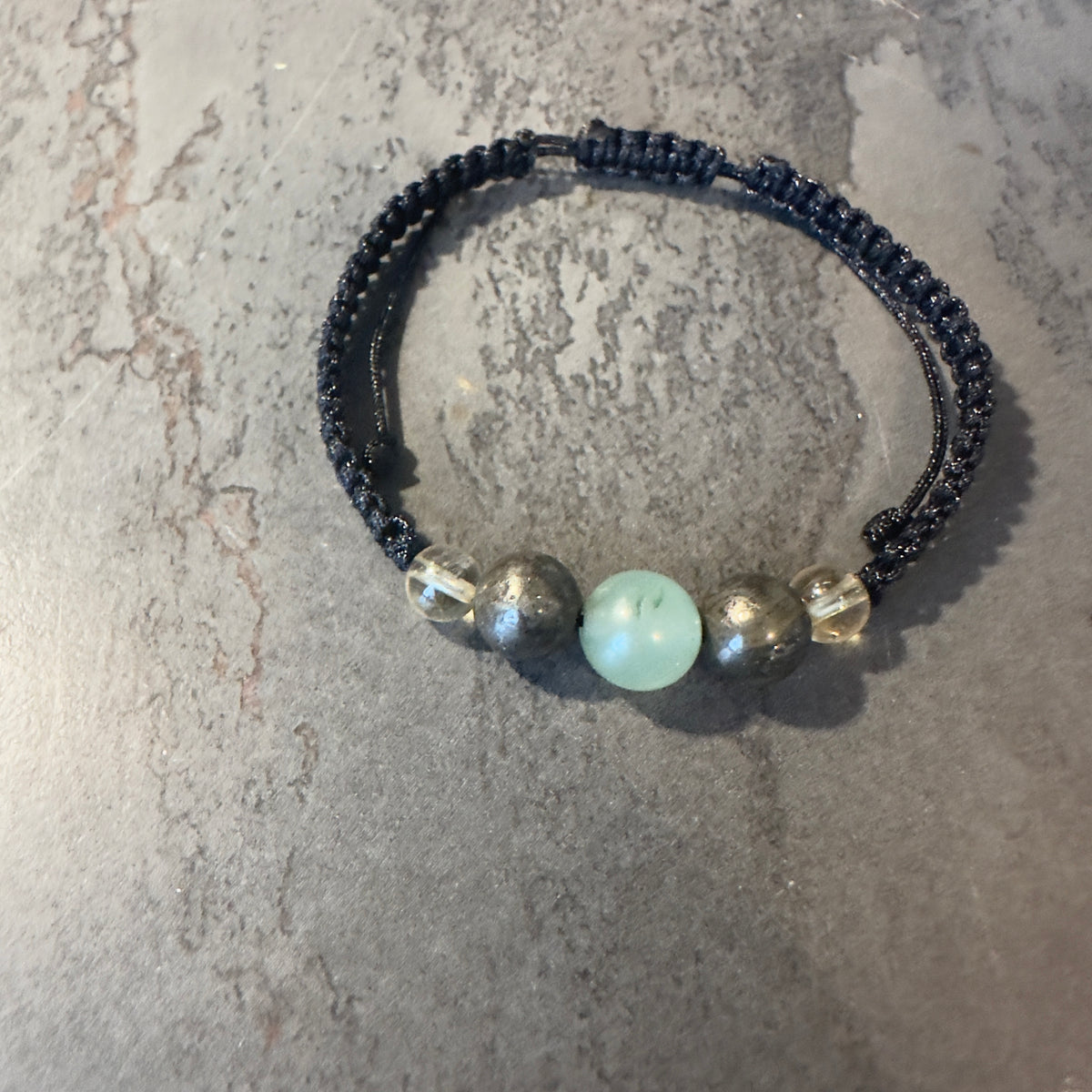 Geldmagnet Armband handgeknüpft mit Pyrit Citrin und grünem Aventurin für Fülle Wohlstand und klare Manifestation