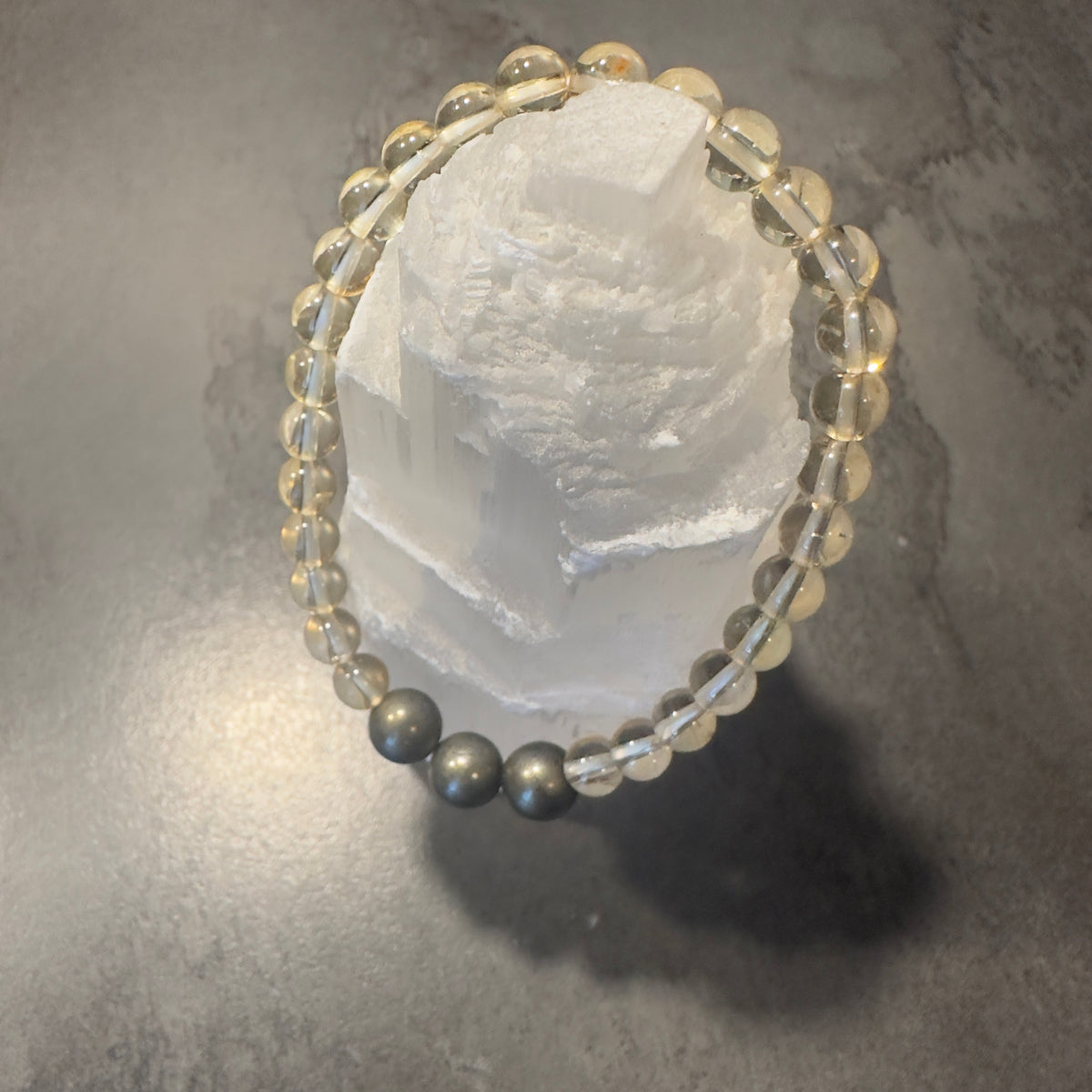 Citrin und Pyrit Armband für Wohlstand Fülle und klare Umsetzungskraft