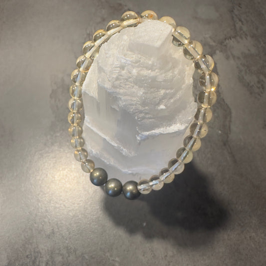 Citrin und Pyrit Armband für Wohlstand Fülle und klare Umsetzungskraft