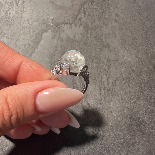 Bergkristall Ring größenverstellbar – extra großer Stein für Klarheit & Reinheit
