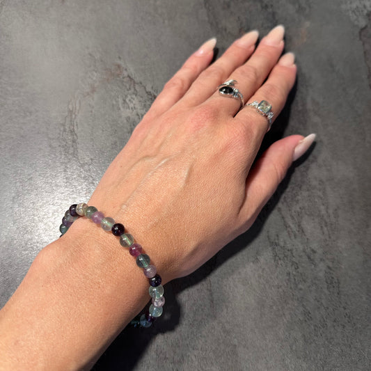 Fluorit Kugelarmband 6mm für Klarheit, Fokus und energetische Reinigung
