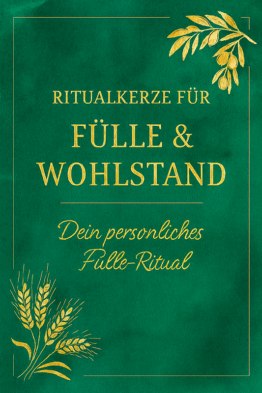 Ritualkerze „Fülle & Wohlstand“ - mit Anleitung für Wohlstand und innere Harmonie