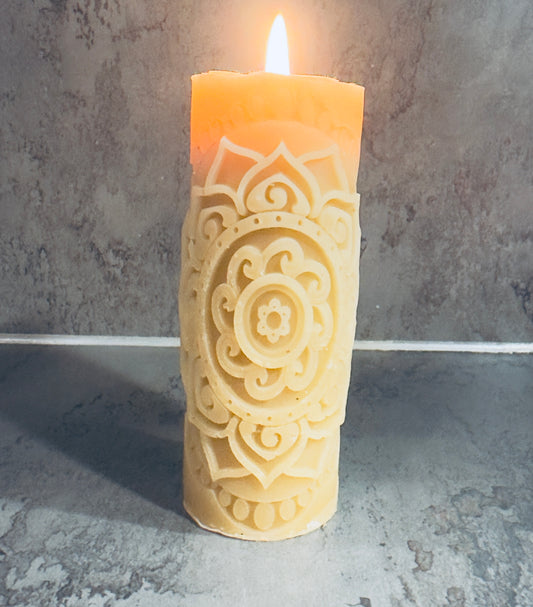Meditationskerze Tiefe & Ruhe – Reines Bienenwachs