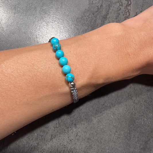 Handgeknüpftes Türkis Perlenarmband – Schutz innere Stärke und Harmonie