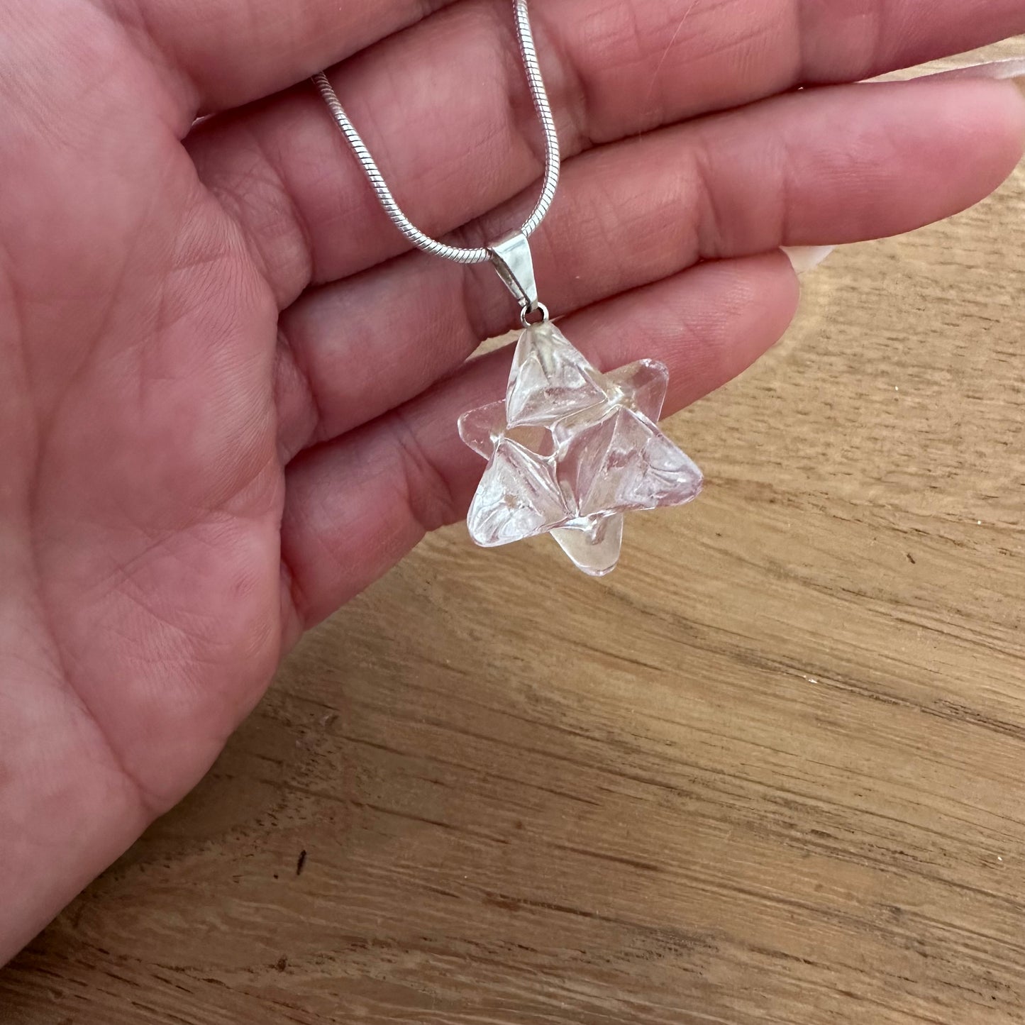 Merkaba Anhänger aus Bergkristall
