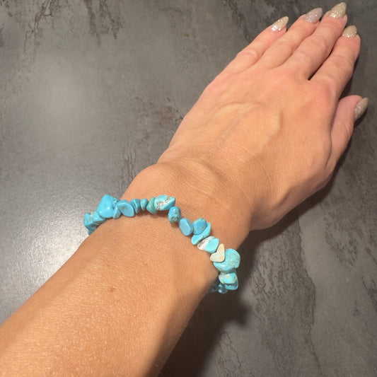 Kristallsplitterarmband Türkis Wellenruf
