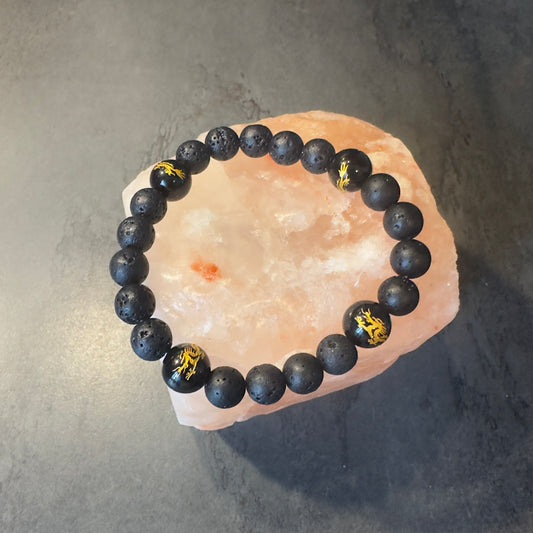 Lavastein Armband mit Drachenperlen – Erdung, Stärke & Schutzenergie