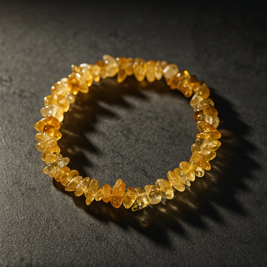 Kristallsplitterarmband Citrin Goldspuren