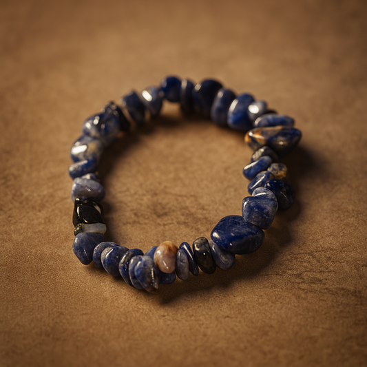 Kristallsplitterarmband Lapis Lazuli Himmelsschlüssel