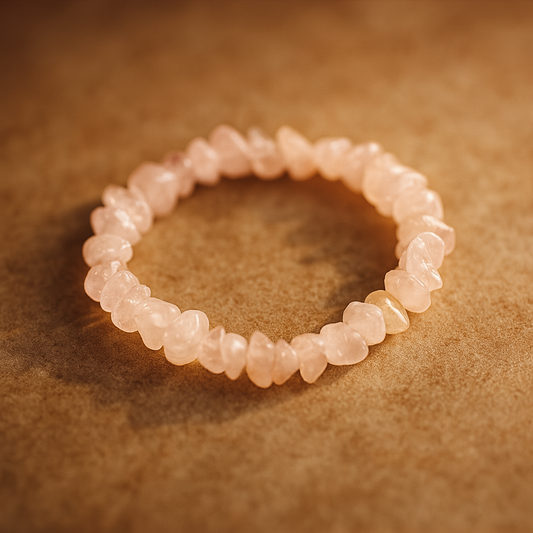 Kristallsplitterarmband Rosenquarz Herzlicht