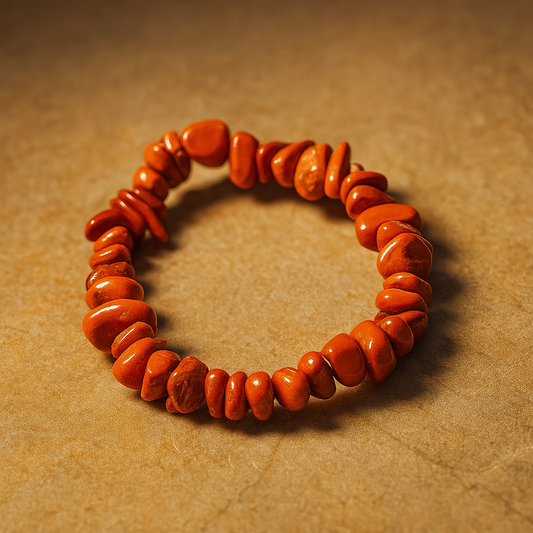 Kristallsplitterarmband Roter Jaspis Mutstein