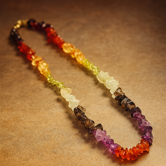 Kristallsplitterhalskette Chakra Energiefluss