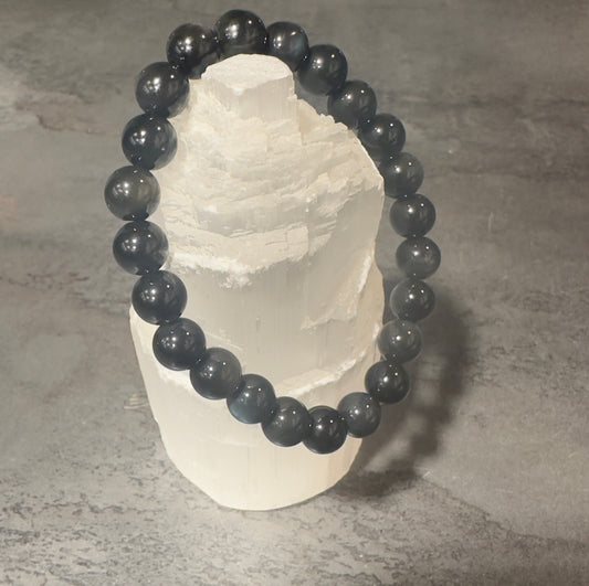 Obsidian Armband 8mm mit natürlichem Lichtschimmer und schützender Energie