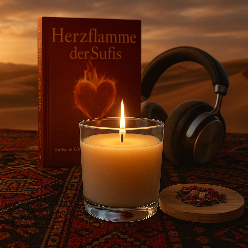 Herzflamme Ritualkerze Sufismus mit Hörbuch