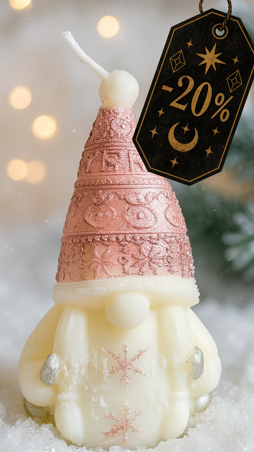 Wichtelkerze – Frostglanz Sojawachs Ritualkerze